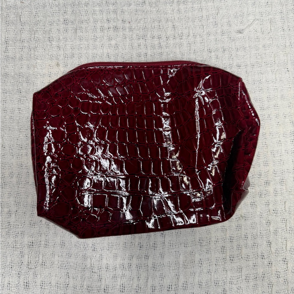 Estee Lauder Glossy Burgundy Cosmetic Bag